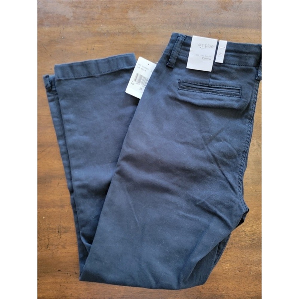 NWT sts Blue 25 Gigi Crop Trouser 9" Mid Rise Blue 123704
